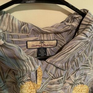 Tommy Bahama Gray and Yellow Silk Shirt